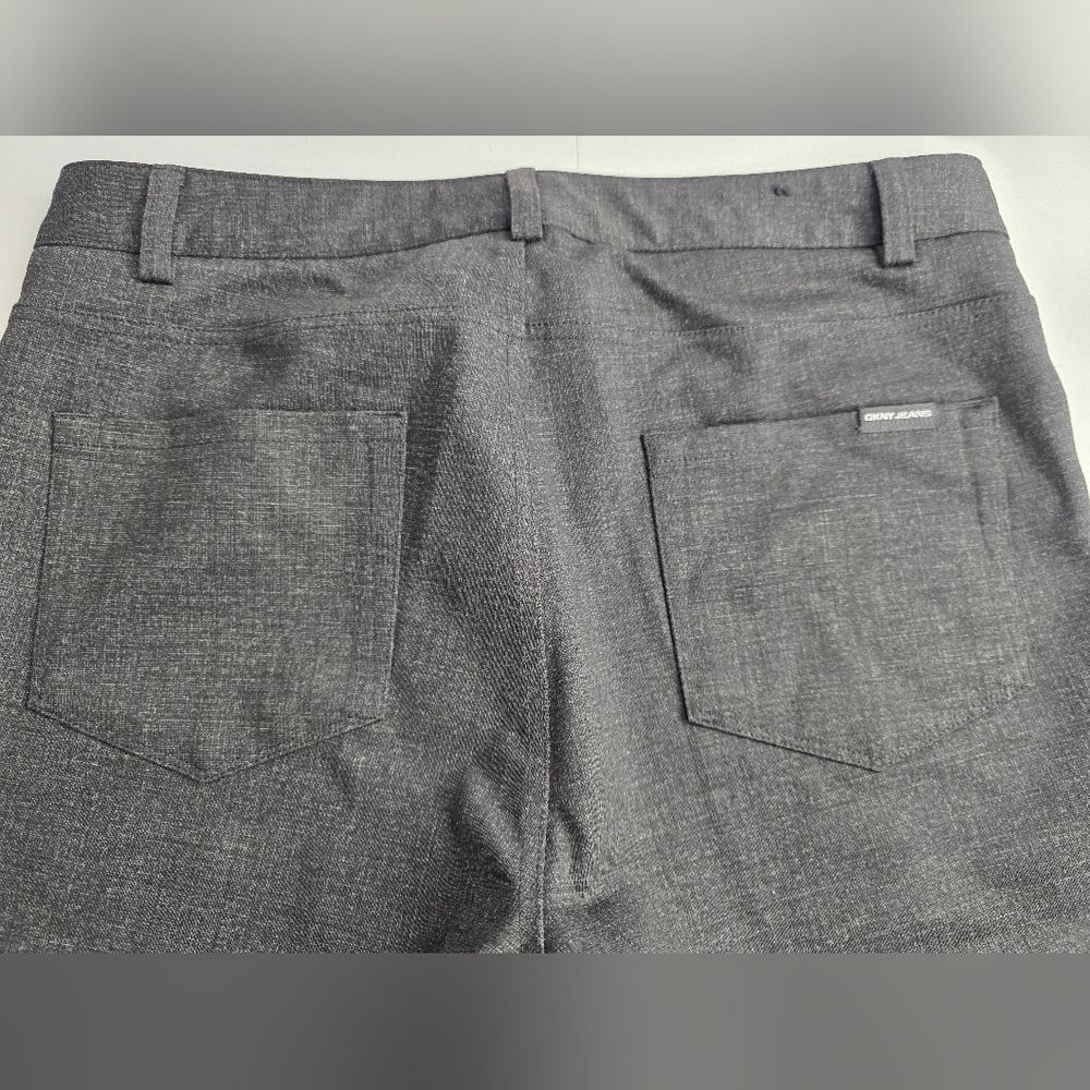 DKNY M 6-8 Dark Gray High Waist Dress Pants Straight Leg Ponte Office Cd-1731 - Picture 14 of 15